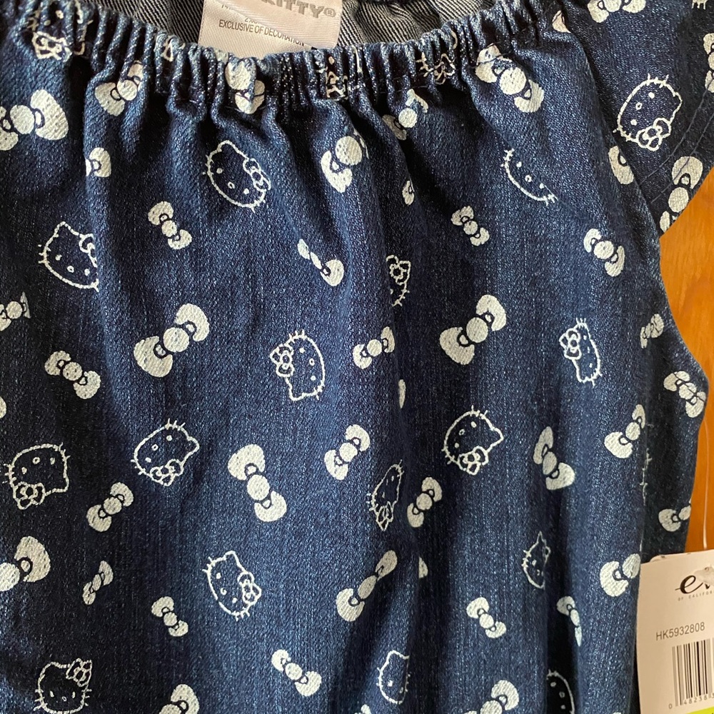 Hello Kitty denim shirt sleeve jumpsuit 4 - Picture 5 of 6